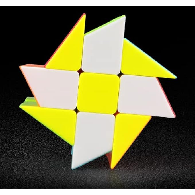 WINDMILL CUBE PUZZLE, , 3X3 STICKERLESS BRIGHT MAGIC CUBE WHEEL COLOR FENGHUOLUN 3X3X3 SPEED CUBE PUZZLE - Image 2
